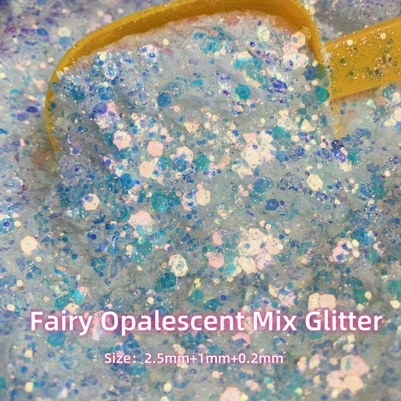 Mica Flake Resin - 60g 虹色チャンキーグリッターフレーク（袋入り） – ネイルアート＆DIYクラフト用エポキシ樹脂スパンコール、ホログラフィックスパークルマイカパウダー