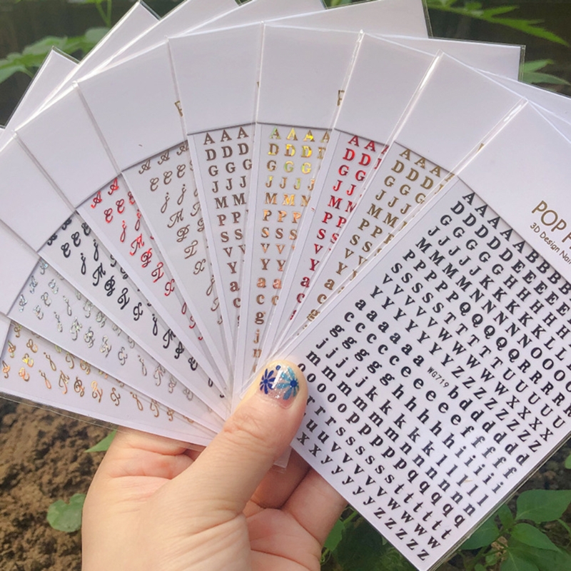 Resin Art Equipment - アルファベットのネイルステッカー,数字の充填,エポキシ樹脂,装飾ステッカー,新品,1個