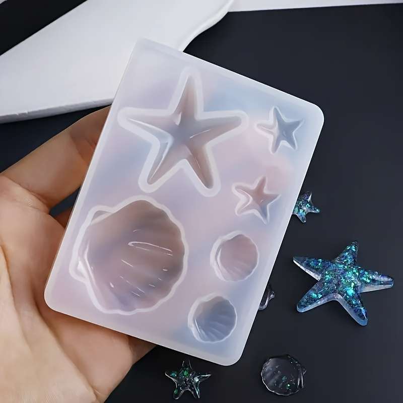 Resin Art Glue - DIY 海洋テーマクリスタルエポキシ樹脂シェルジュエリーペンダントシリコーン型ジュエリーペンダント作成型 UV 樹脂型