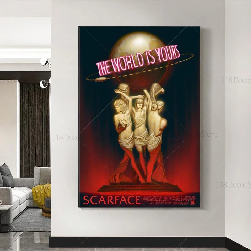 Resin Art On Canvas - The World Is Yours スカーフェイス レトロ