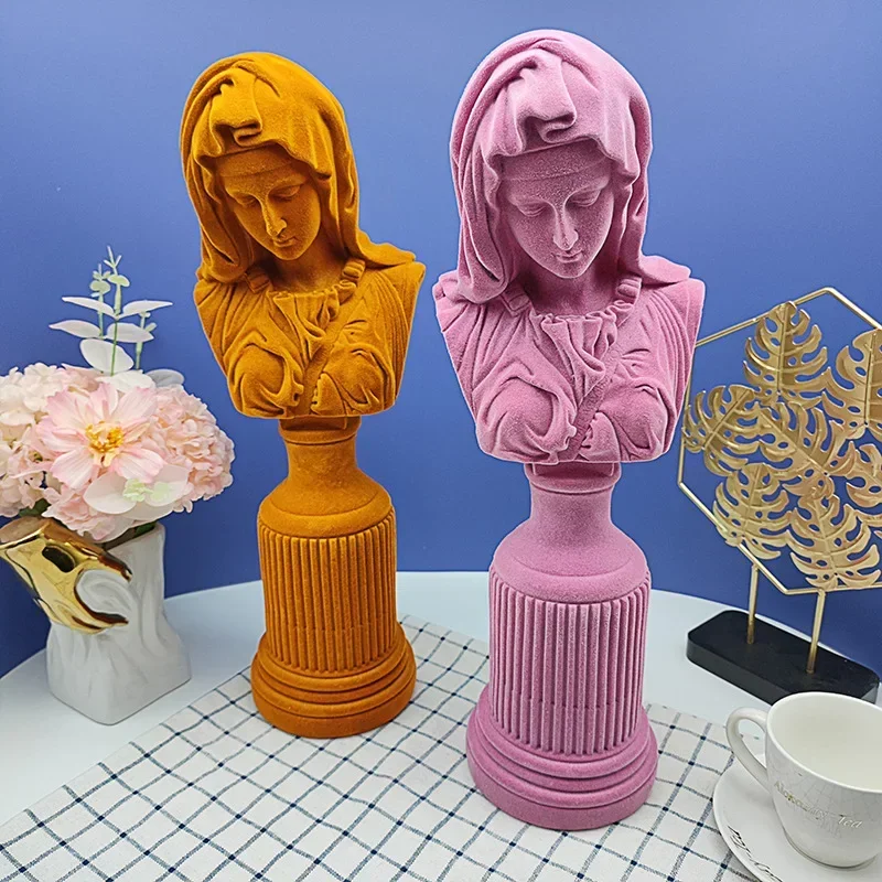 Resin Art Mary - 群れをなす樹脂製聖母マリア像、創造的な芸術彫刻、樹脂工芸品、オフィス、ホテル、リビングルームの装飾