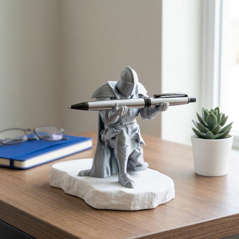 Resin Art Equipment - 騎士ペンホルダー樹脂中世鎧デスクオーガナイザー画材オフィス用家の装飾アートペイント用絵筆収納スタンド