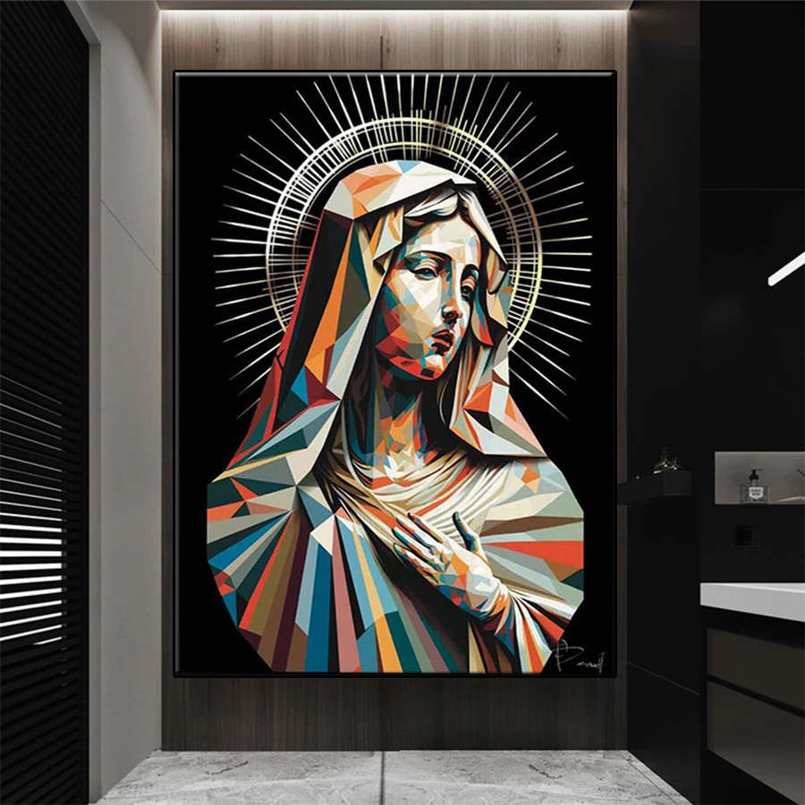 Resin Art Mary - 聖母マリアのダイヤモンド刺picture絵、聖母マリア、クロスステッチモザイク、DIYモザイクウォールアート、新着