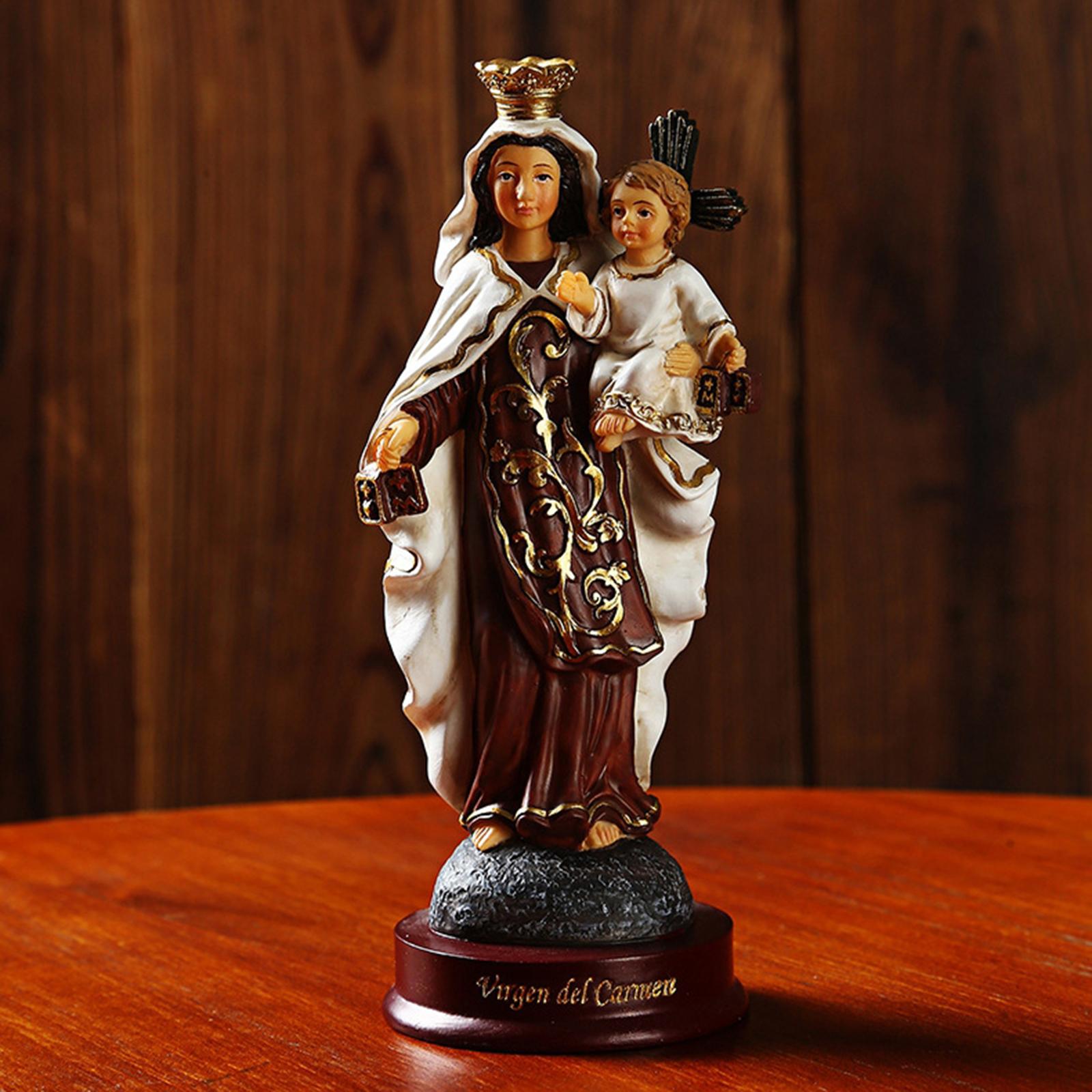 Resin Art Mary - 宗教的な置物、樹脂製聖母マリア像、祝福された聖母マリア像、ルルドの聖母像、装飾品
