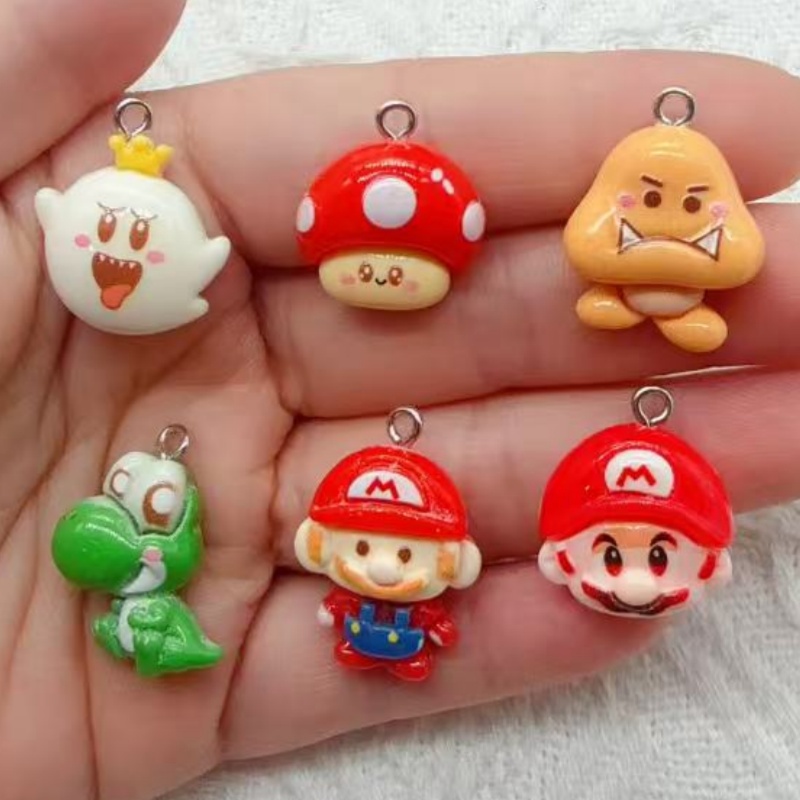 Resin Art Engagement - 10個入り樹脂製漫画ペンダント、DIYジュエリー製作イヤリング、キーホルダーアクセサリー