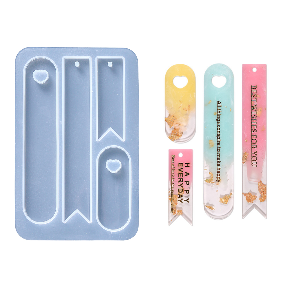 Resin Art Made Simple Book - 楕円形のしおりシリコーン型ハートしおりエポキシ樹脂鋳造金型 DIY エポキシ樹脂工芸品作成ツール本の装飾