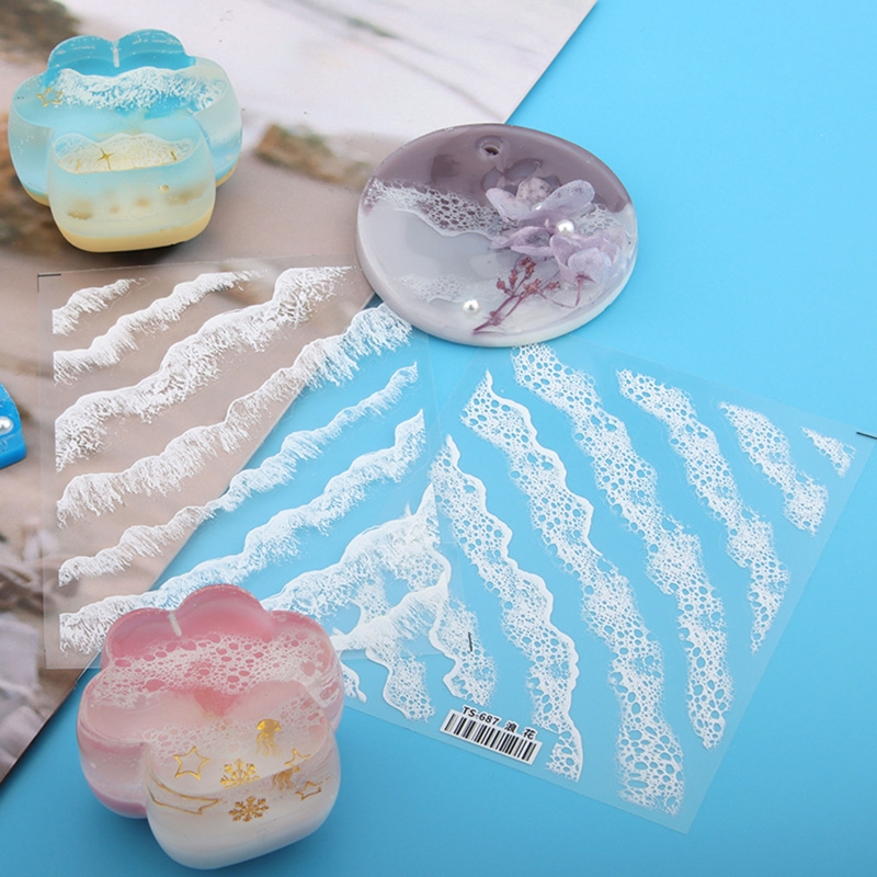 Resin Art Equipment - ジュエリー作りのためのエポキシ樹脂の波状ステッカー,日曜大工の工芸品の装飾