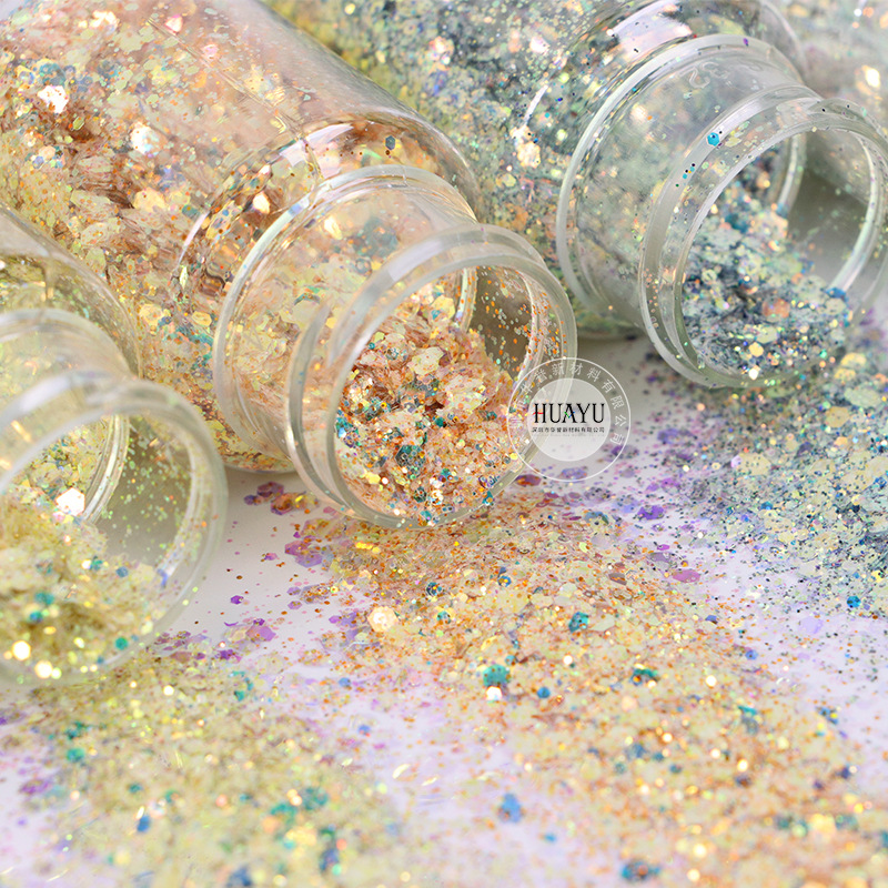 混合チャンキーホログラフィックグリッター – 虹色のマーメイ - Mica Flake Resin のレビューと価格