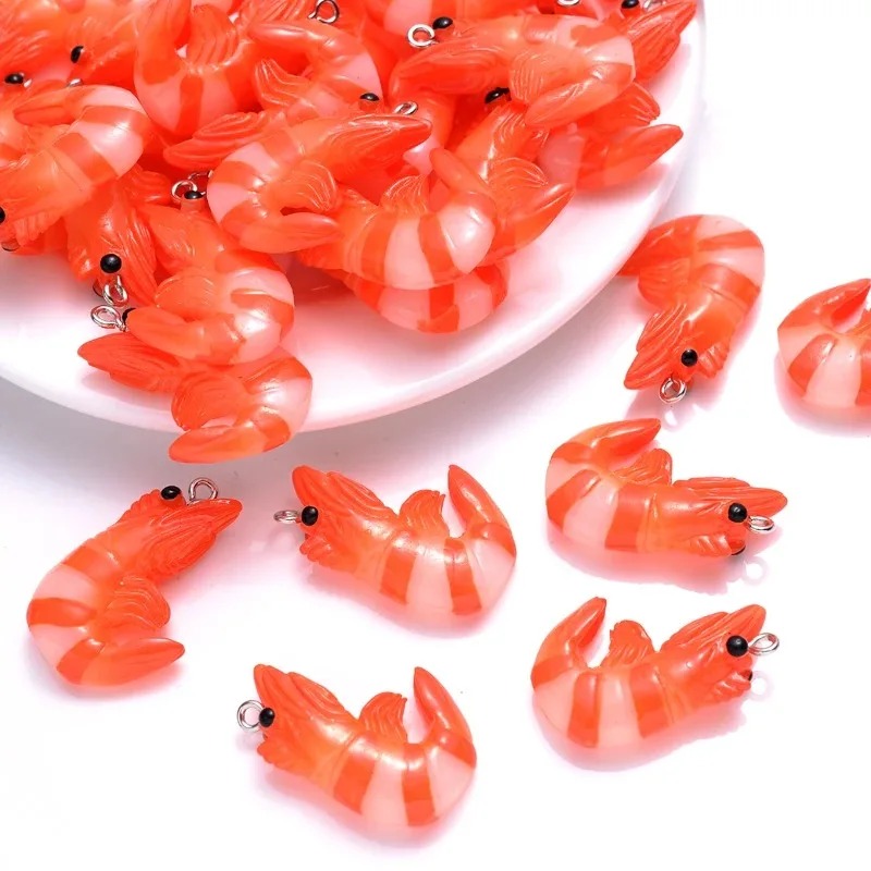 10 個アクリル樹脂漫画シーフードチャーム 3D 模擬ロブス - Resin Art Engagement のレビューと価格