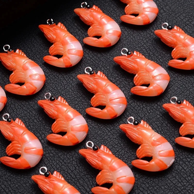 10 個アクリル樹脂漫画シーフードチャーム 3D 模擬ロブス - Resin Art Engagement のレビューと価格