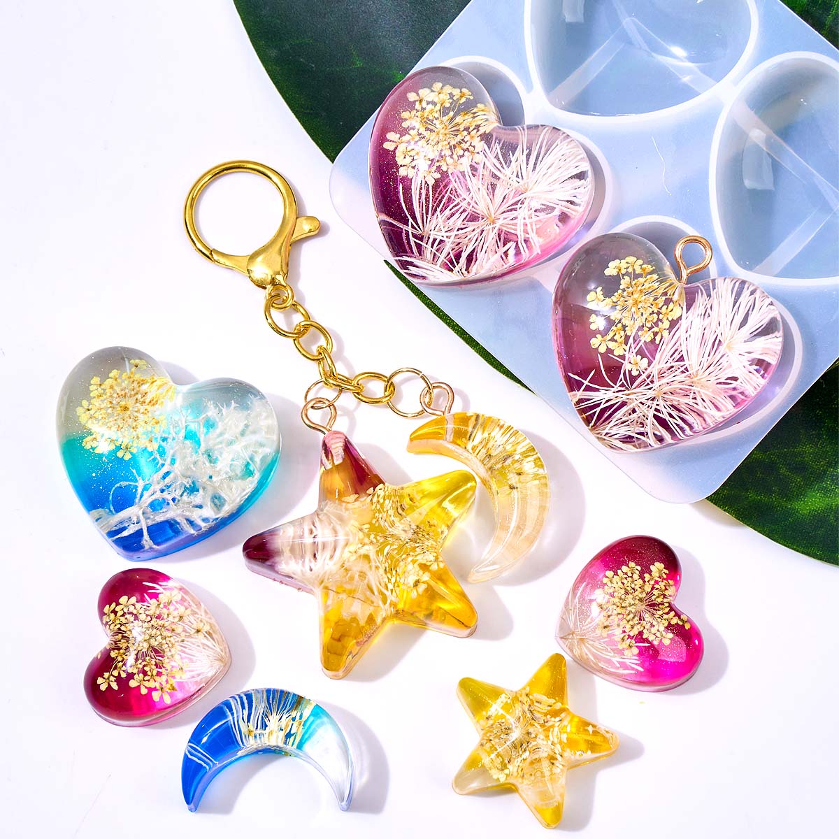 ハートスタームーンペンダントシリコンモールド DIY エポキ - Resin Art Glue のレビューと価格