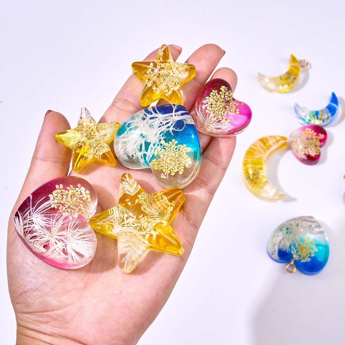 ハートスタームーンペンダントシリコンモールド DIY エポキ - Resin Art Glue のレビューと価格