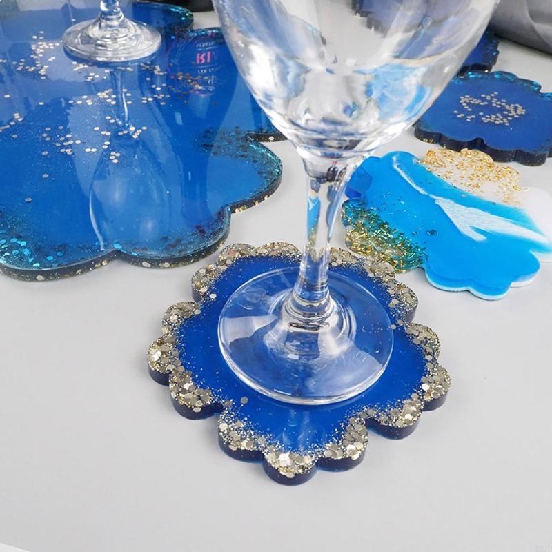 5 個大花の形の樹脂コースター金型 DIY シリコントレイ金 - Resin Art Geode のレビューと価格