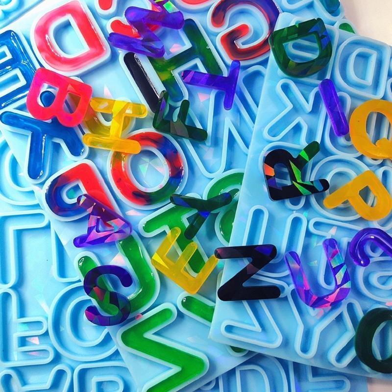 手紙イヤリング樹脂モールドホログラフィックアルファベット樹脂 - Resin Art Letter Keychain のレビューと価格