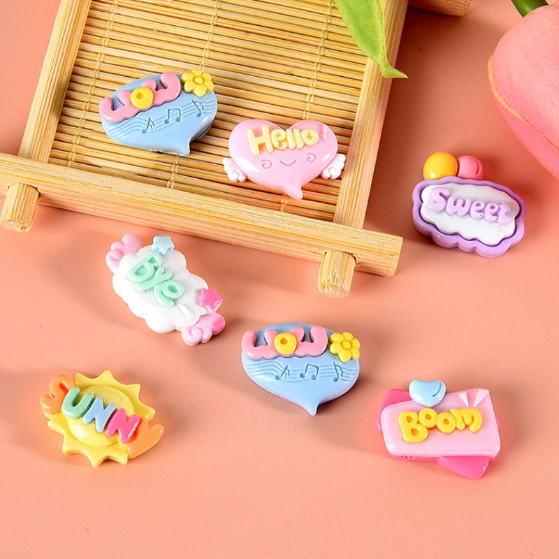 10/20/30 個かわいい文字平面樹脂パッチイヤリングヘア - Resin Art Letter Keychain のレビューと価格