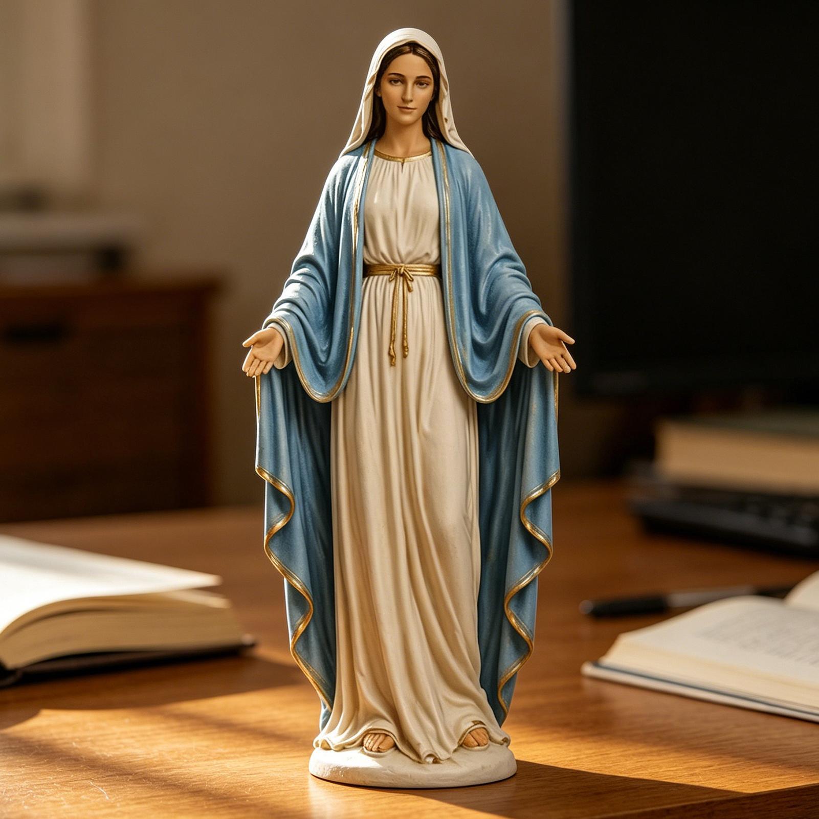 聖母マリアのデスクトップ置物、宗教的な置物、樹脂工芸品、装飾 - Resin Art Mary のレビューと価格