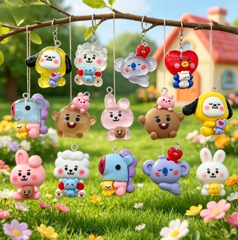 7 個 BT21 樹脂漫画チャーム DIY アクセサリークラ - Resin Art Engagement のレビューと価格