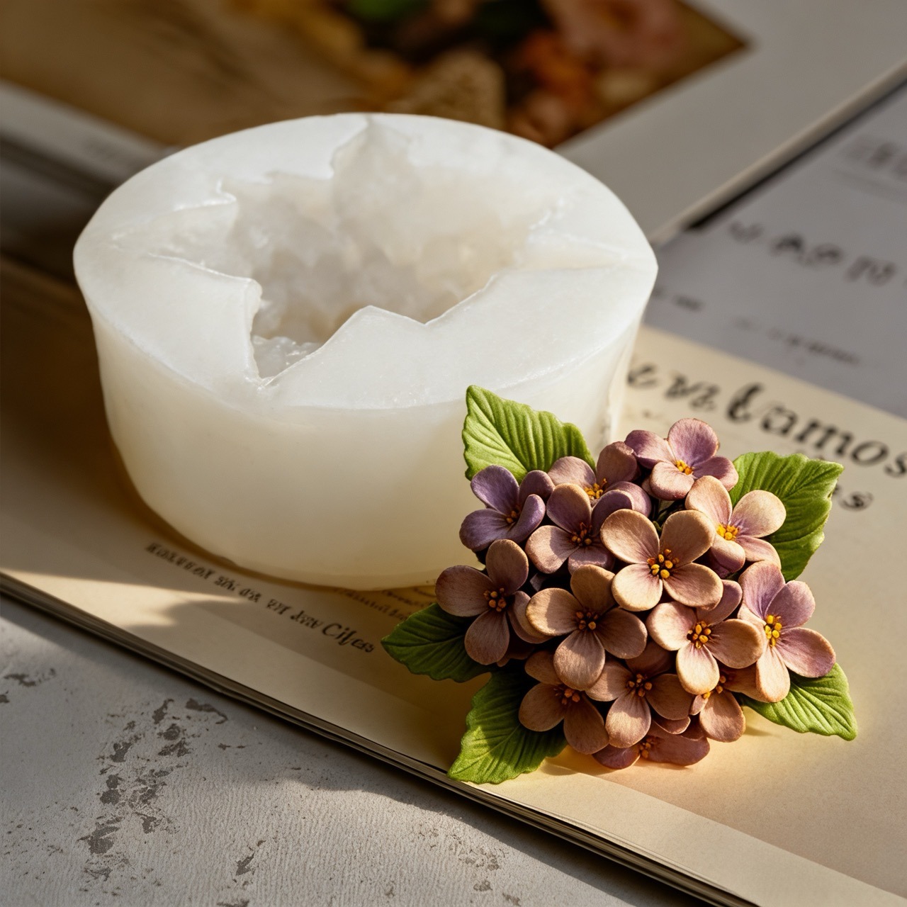 3Dローズライラックフラワーシリコンモールド2個、樹脂やキャ - Resin Art Design のレビューと価格