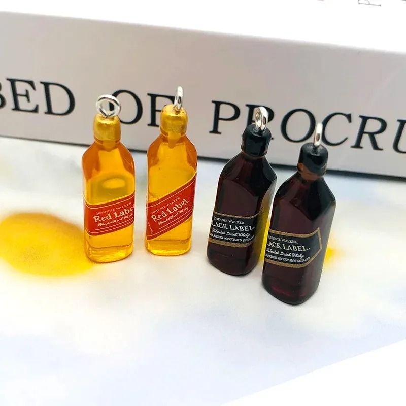 10 個小さなワインバーボトル樹脂チャーム DIY イヤリン - Resin Art Engagement のレビューと価格