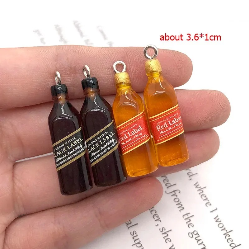 10 個小さなワインバーボトル樹脂チャーム DIY イヤリン - Resin Art Engagement のレビューと価格