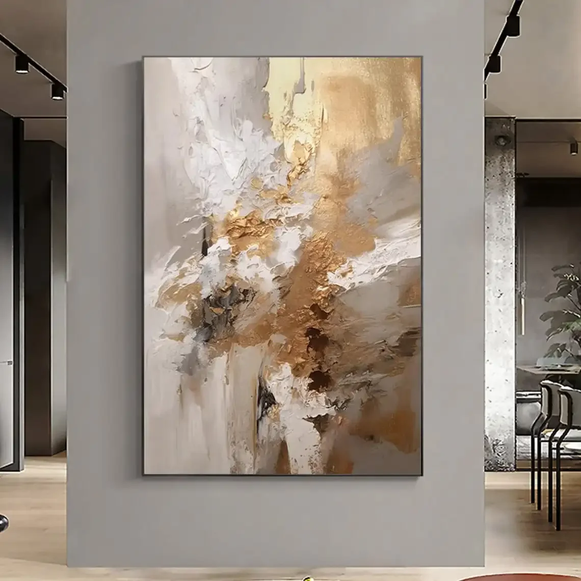抽象的なテクスチャ油絵キャンバスに描かれたミニマリストアート - Resin Art On Canvas のレビューと価格
