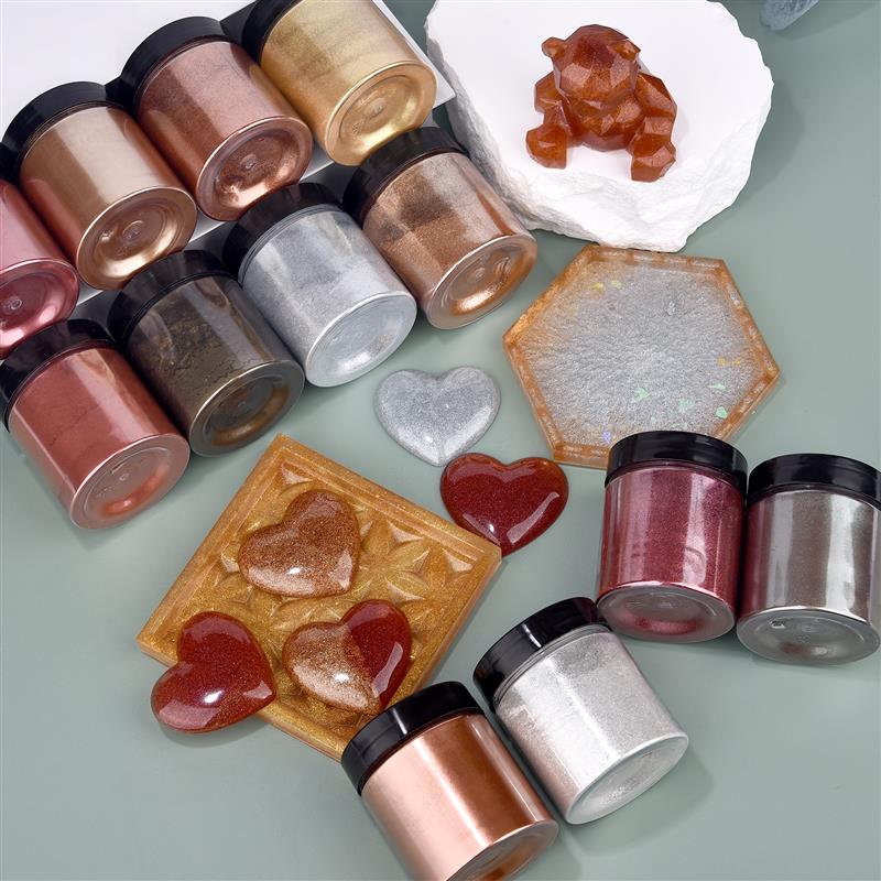 ジュエリー作り用のメタリック顔料染料,真珠光沢のある着色剤, - Resin Art Glue のレビューと価格