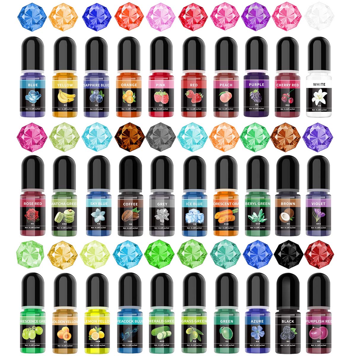5ml/ボトル エポキシ樹脂顔料 液体着色剤 染料 ユニバー - Resin Art Glue のレビューと価格