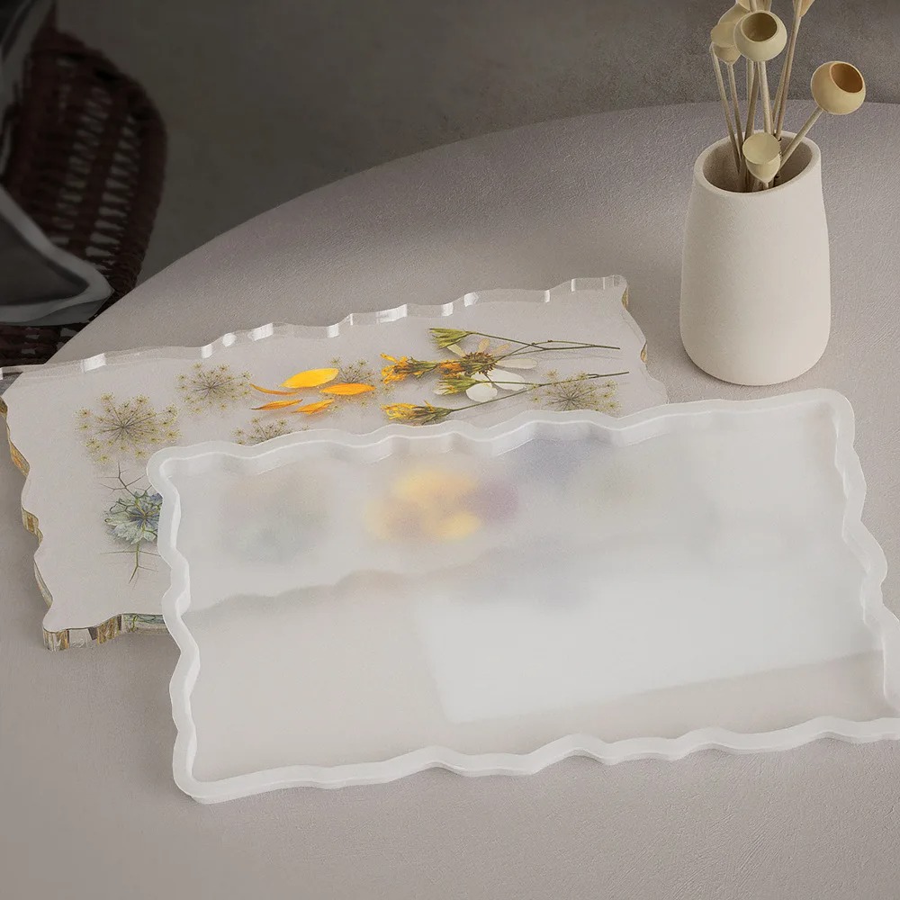 トレイエポキシ樹脂シリコンモールドDIY大型長方形ティープレ - Resin Art Equipment のレビューと価格