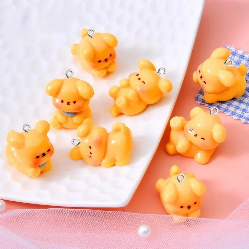 10 個かわいい漫画犬アクリル樹脂チャームミニペンダント D - Resin Art Engagement のレビューと価格