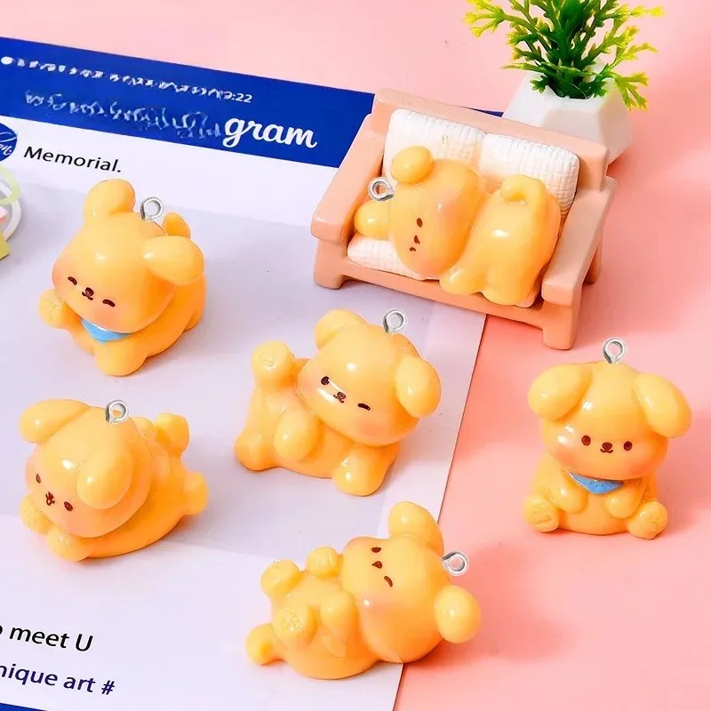 10 個かわいい漫画犬アクリル樹脂チャームミニペンダント D - Resin Art Engagement のレビューと価格
