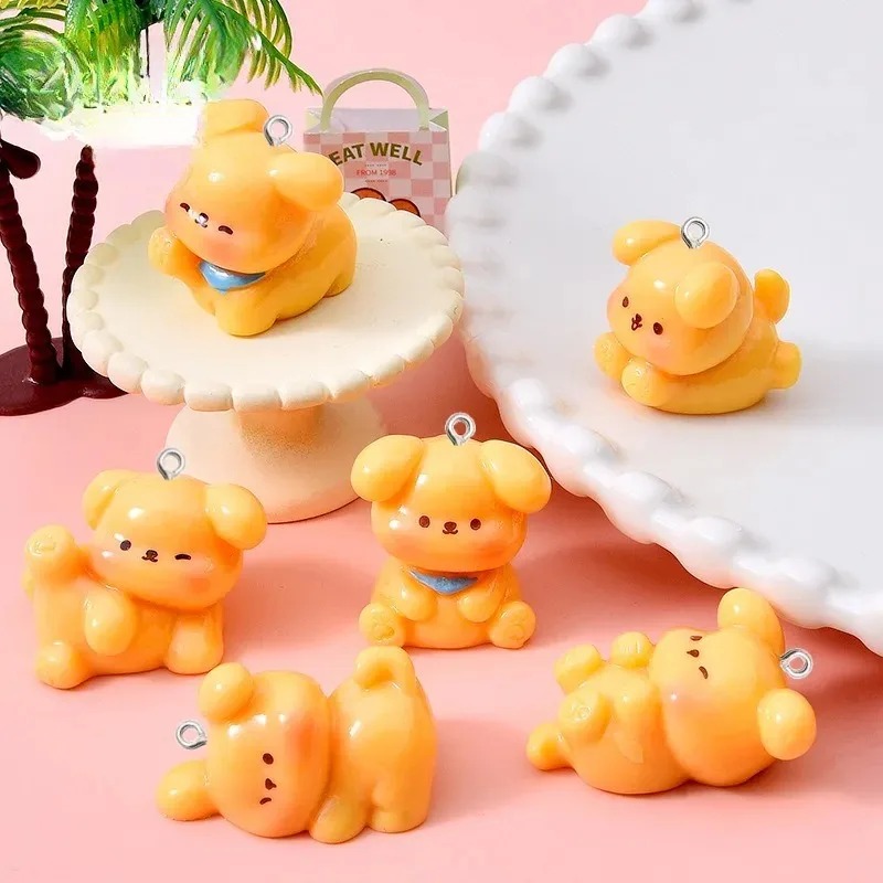 10 個かわいい漫画犬アクリル樹脂チャームミニペンダント D - Resin Art Engagement のレビューと価格