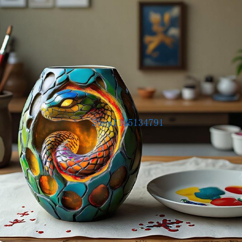 98kmのクリエイティブヘビパターンシリコンプランター型樹脂 - Resin Art Ideas のレビューと価格